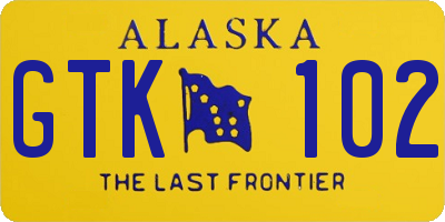 AK license plate GTK102