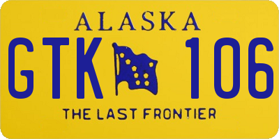 AK license plate GTK106