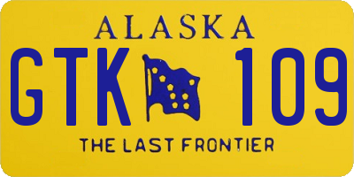 AK license plate GTK109