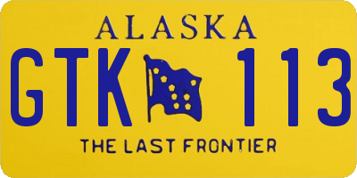 AK license plate GTK113