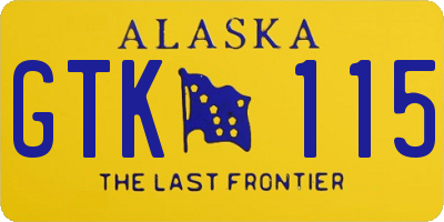 AK license plate GTK115