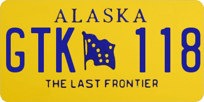 AK license plate GTK118