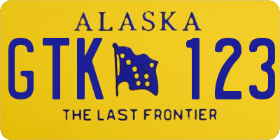 AK license plate GTK123