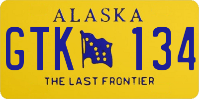 AK license plate GTK134