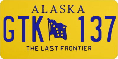 AK license plate GTK137