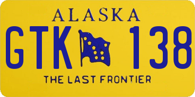 AK license plate GTK138