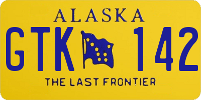 AK license plate GTK142