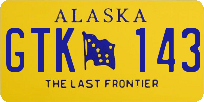 AK license plate GTK143