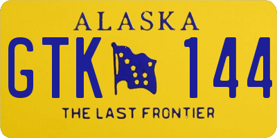 AK license plate GTK144