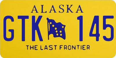AK license plate GTK145