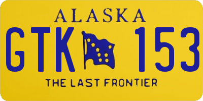 AK license plate GTK153