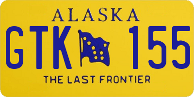 AK license plate GTK155