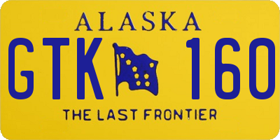 AK license plate GTK160