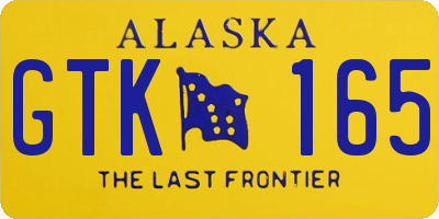 AK license plate GTK165