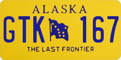 AK license plate GTK167
