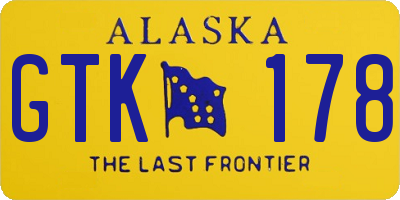 AK license plate GTK178
