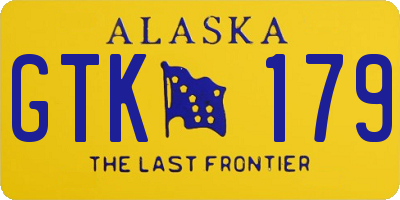 AK license plate GTK179