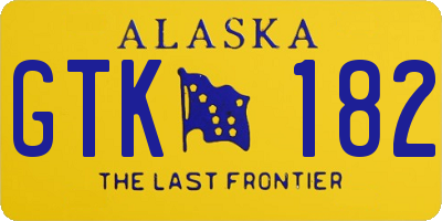 AK license plate GTK182
