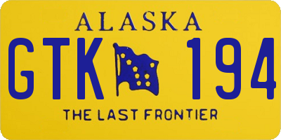 AK license plate GTK194