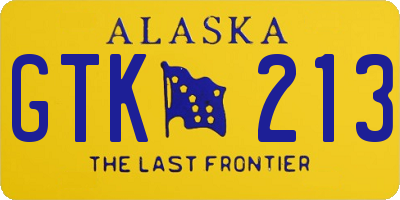 AK license plate GTK213