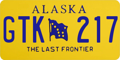 AK license plate GTK217