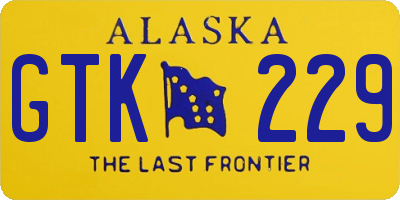 AK license plate GTK229