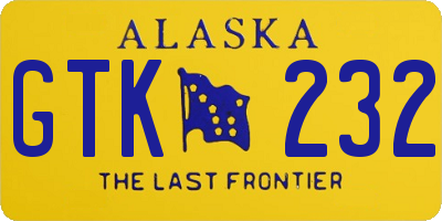 AK license plate GTK232