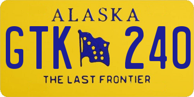 AK license plate GTK240