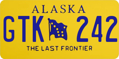 AK license plate GTK242