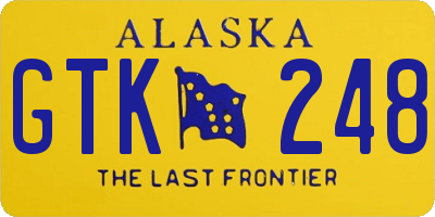 AK license plate GTK248