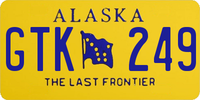 AK license plate GTK249