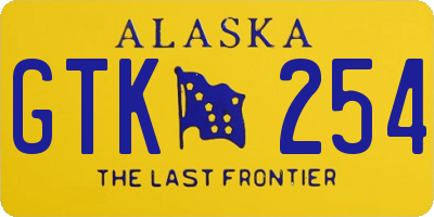 AK license plate GTK254