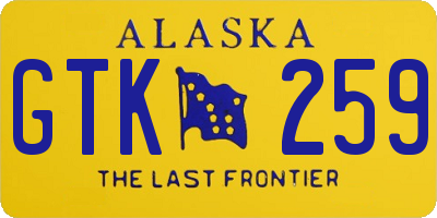 AK license plate GTK259