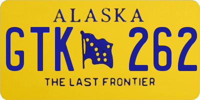 AK license plate GTK262