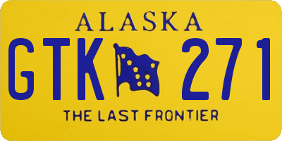 AK license plate GTK271