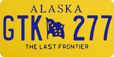 AK license plate GTK277