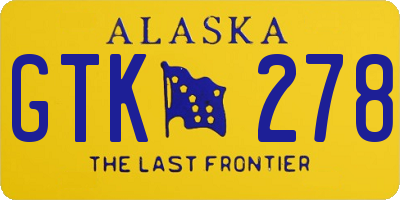 AK license plate GTK278