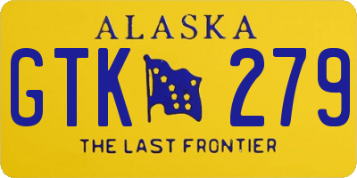 AK license plate GTK279