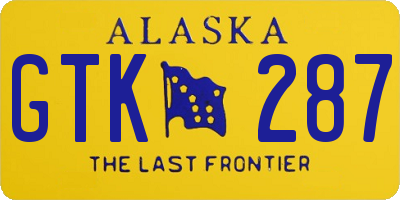 AK license plate GTK287