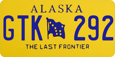 AK license plate GTK292
