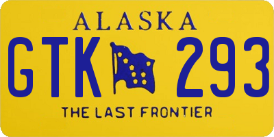 AK license plate GTK293
