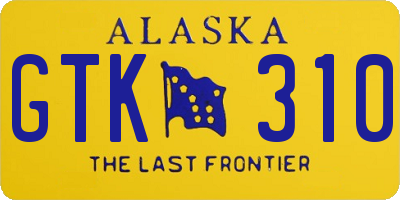 AK license plate GTK310