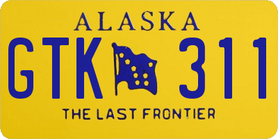 AK license plate GTK311