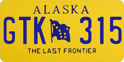 AK license plate GTK315