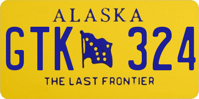 AK license plate GTK324