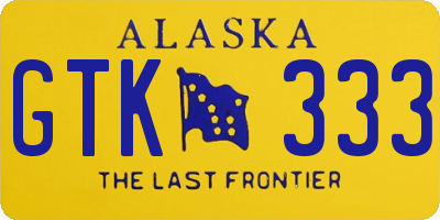 AK license plate GTK333