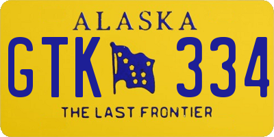 AK license plate GTK334