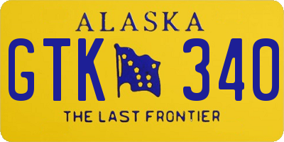 AK license plate GTK340