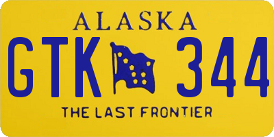 AK license plate GTK344