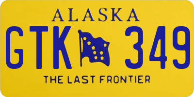 AK license plate GTK349